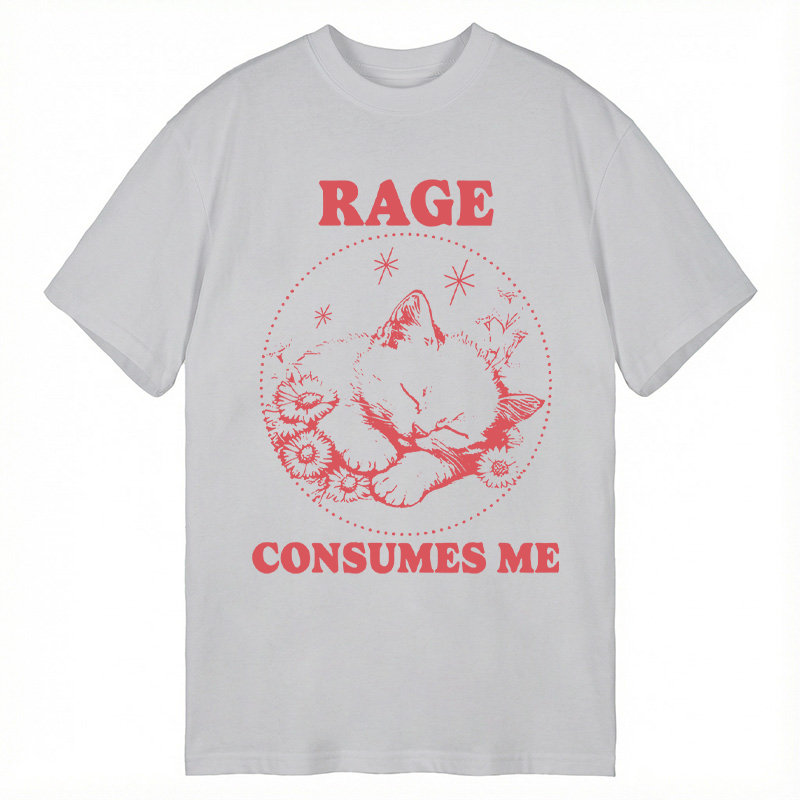 Modecanvas Rage Consumes Me Kitten DTG Printing Classic T-Shirt-modecanvas