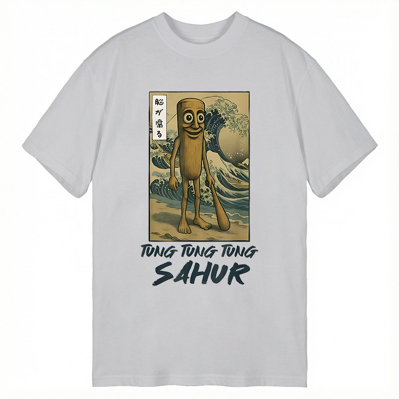 Modecanvas Tung Tung Tung Sahur Funny Italian Brainrot Meme DTG Printing Classic T-Shirt-modecanvas