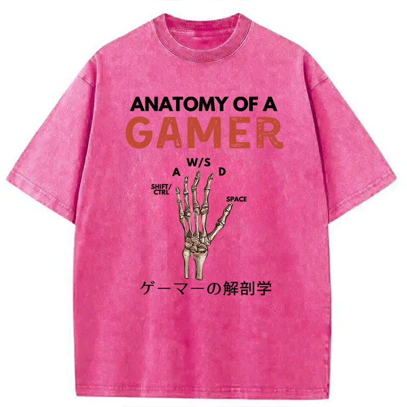 Modecanvas Anatomy of A Gamer DTG Printing Washed T-Shirt