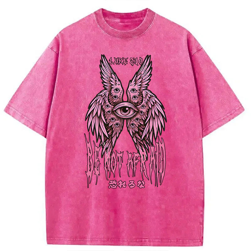 Modecanvas Be Not Afraid Seraphim DTG Printing Washed T-Shirt