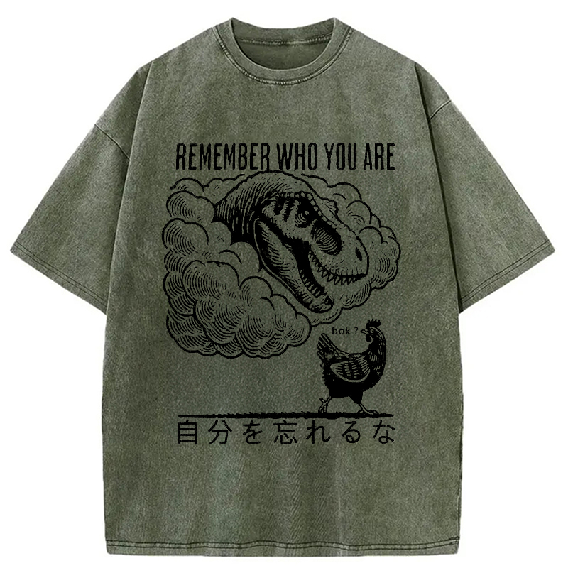 Modecanvas Don'T Forget Who You Are Washed T-Shirt-modecanvas