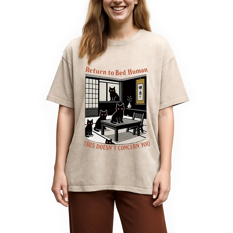 Modecanvas Cats All Over The Room Washed T-Shirt