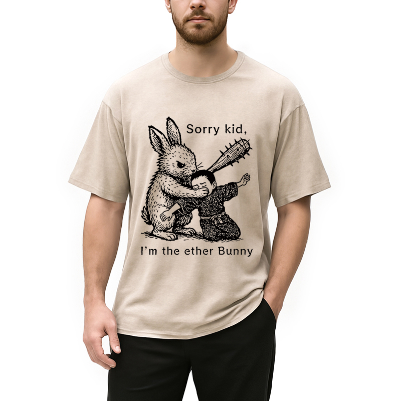 Modecanvas Bad Rabbit Funny Washed T-Shirt