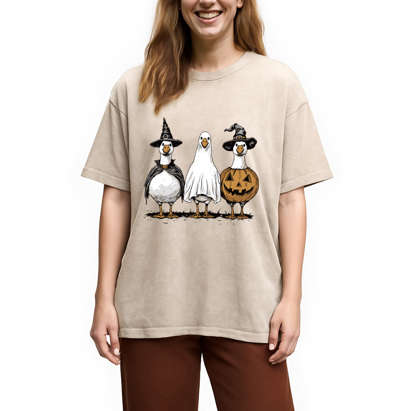 Modecanvas Halloween Goose Washed T-Shirt