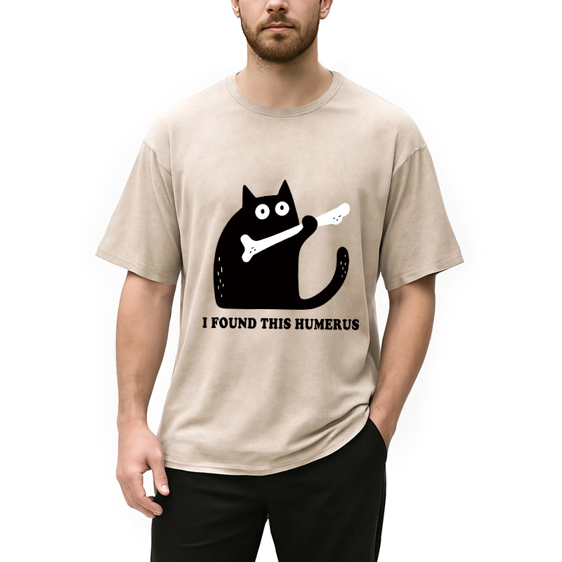 Modecanvas Cat Found This Humerus Washed T-Shirt
