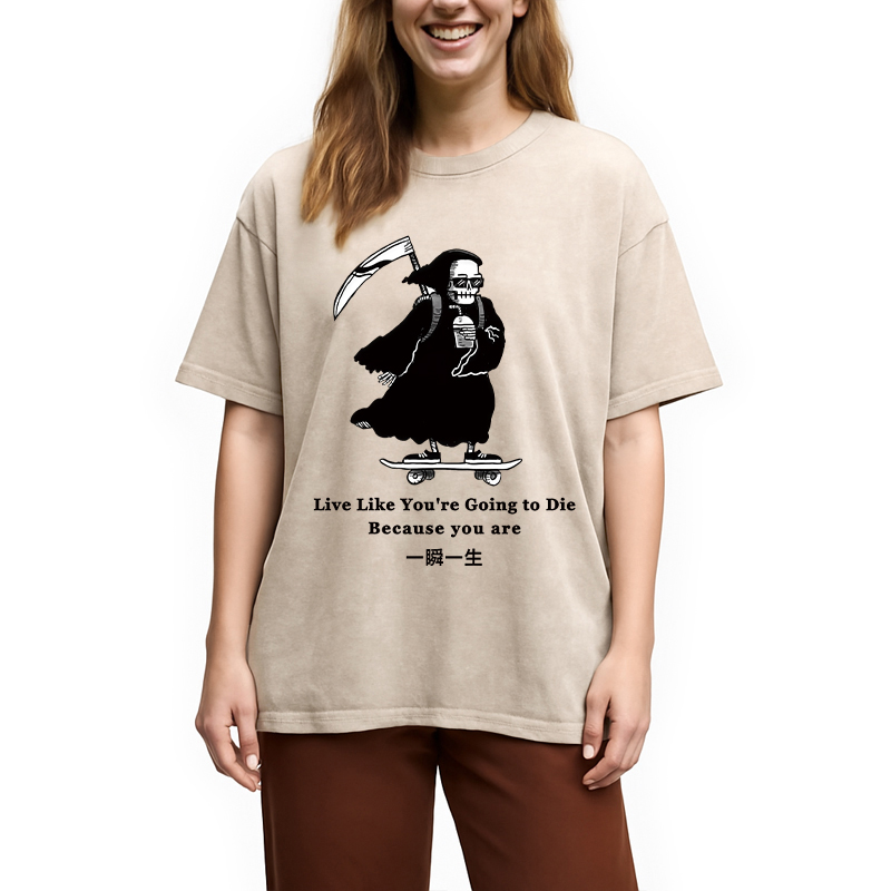 Modecanvas Death Skateboard Washed T-Shirt