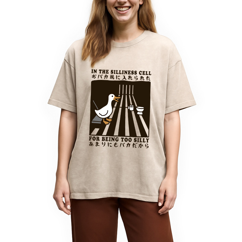 Modecanvas Silly Goose In The Silliness Cell Washed T-Shirt