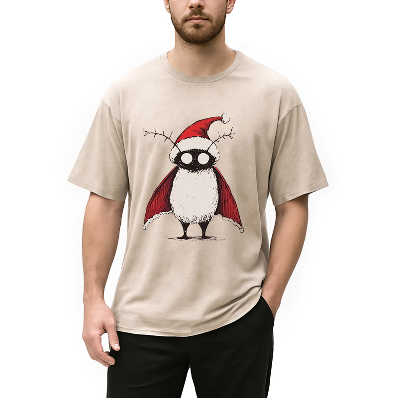 Modecanvas Mothman Christmas Washed T-Shirt