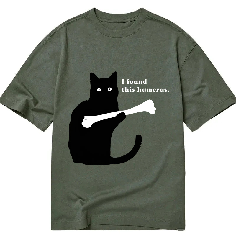 Modecanvas Cat Finds Human Bones DTG Printing Classic T-Shirt-modecanvas