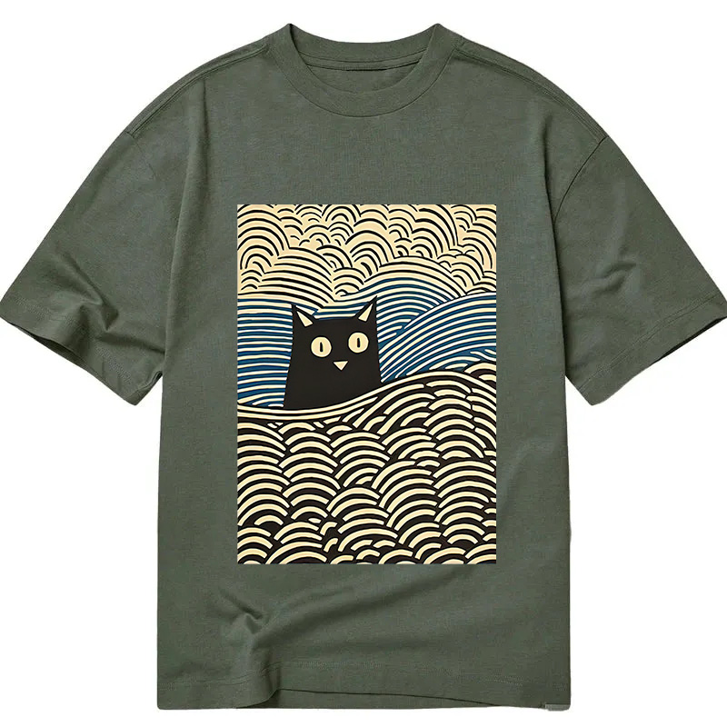 Modecanvas Kawaii Cat Japanese DTG Printing Classic T-Shirt-modecanvas