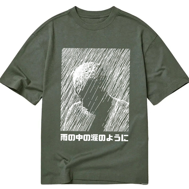 Modecanvas People In The Rain DTG Printing Classic T-Shirt-modecanvas