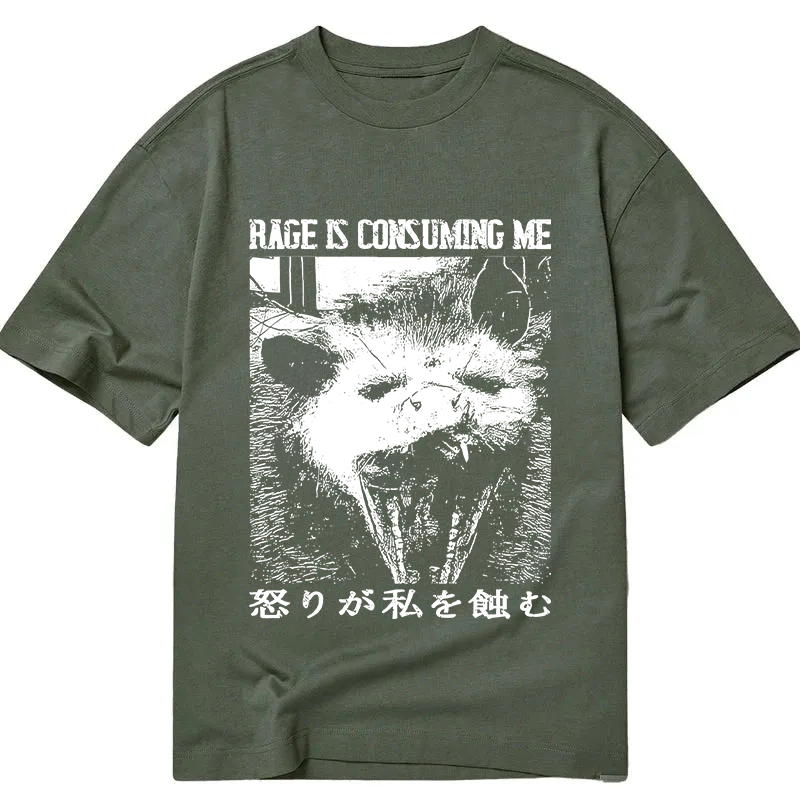 Modecanvas Rage Is Consuming Me Opossum DTG Printing Classic T-Shirt-modecanvas