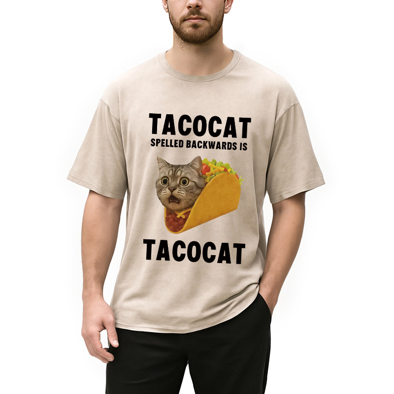 Modecanvas Tacocat Funny Meme Washed T-Shirt