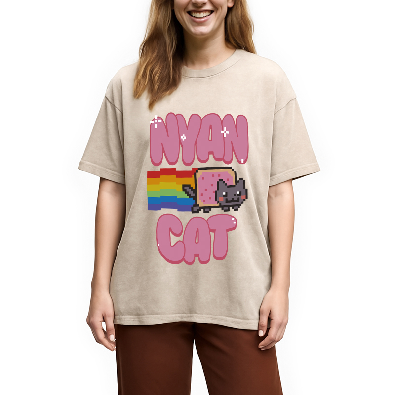 Modecanvas Nyan Cat Pride Washed T-Shirt