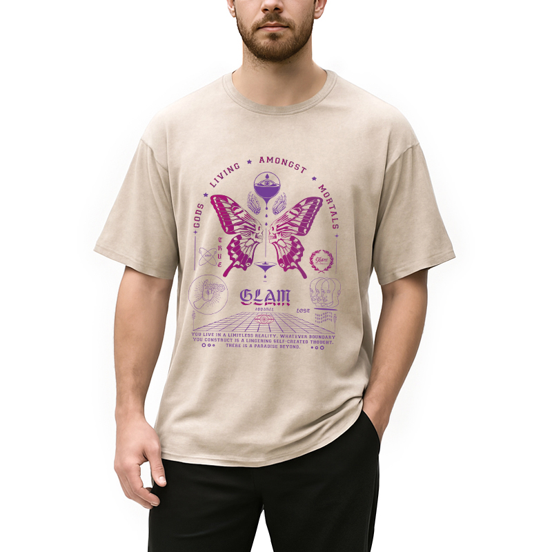 Modecanvas Butterflies Living Among Us Washed T-Shirt