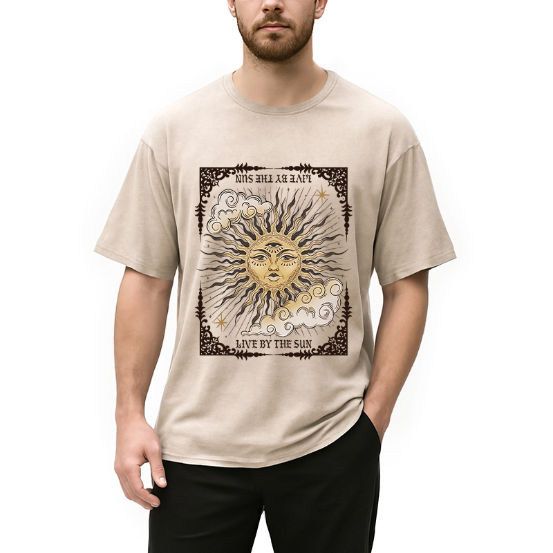 Modecanvas Living By The Sun Tarot Washed T-Shirt