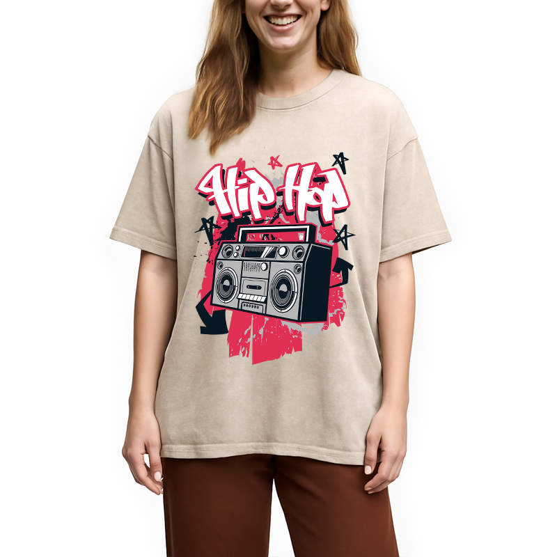 Modecanvas Hip Hop Style Washed T-Shirt