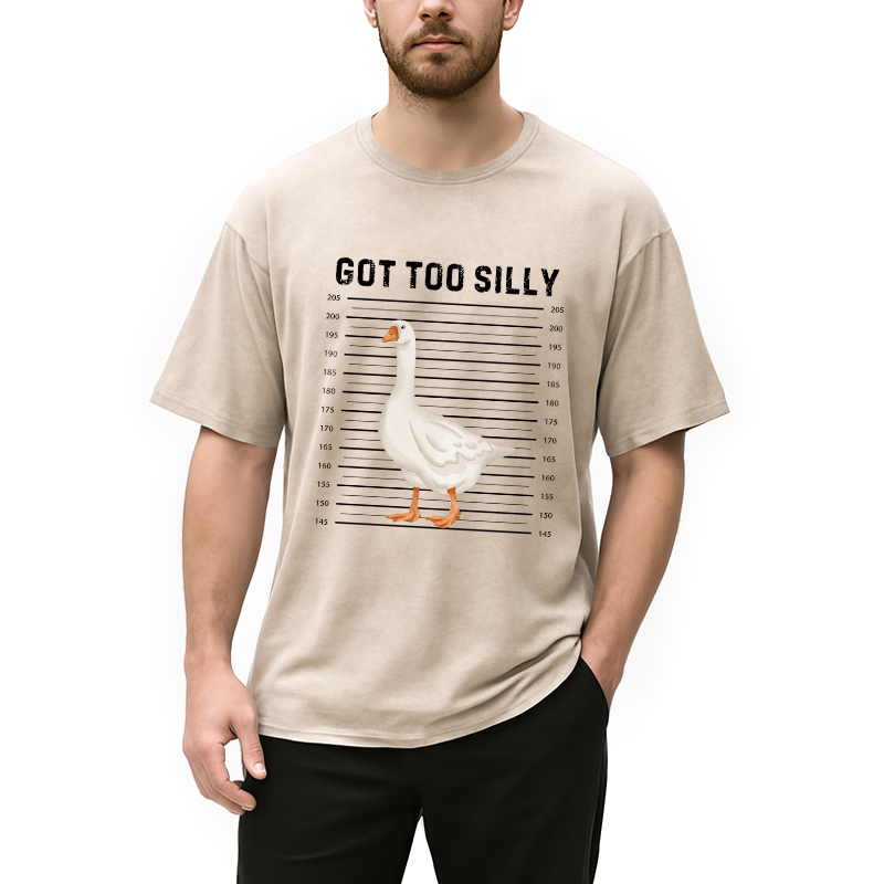 Modecanvas Funny Silly Goose Meme Washed T-Shirt