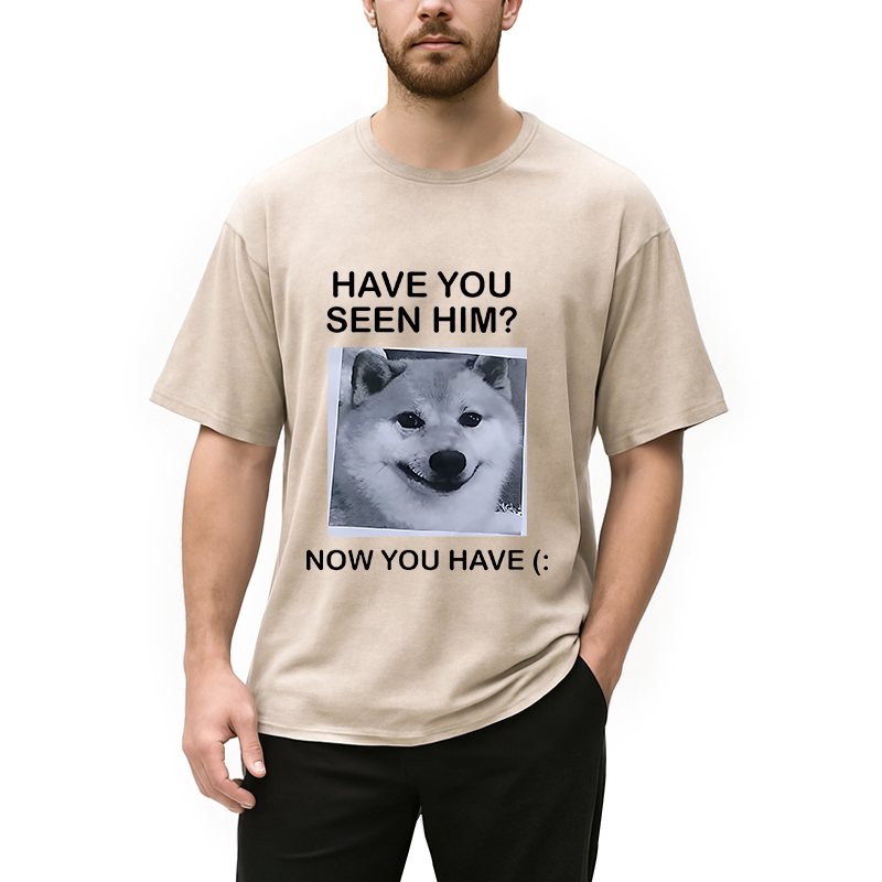 Modecanvas Funny Dog Washed T-Shirt