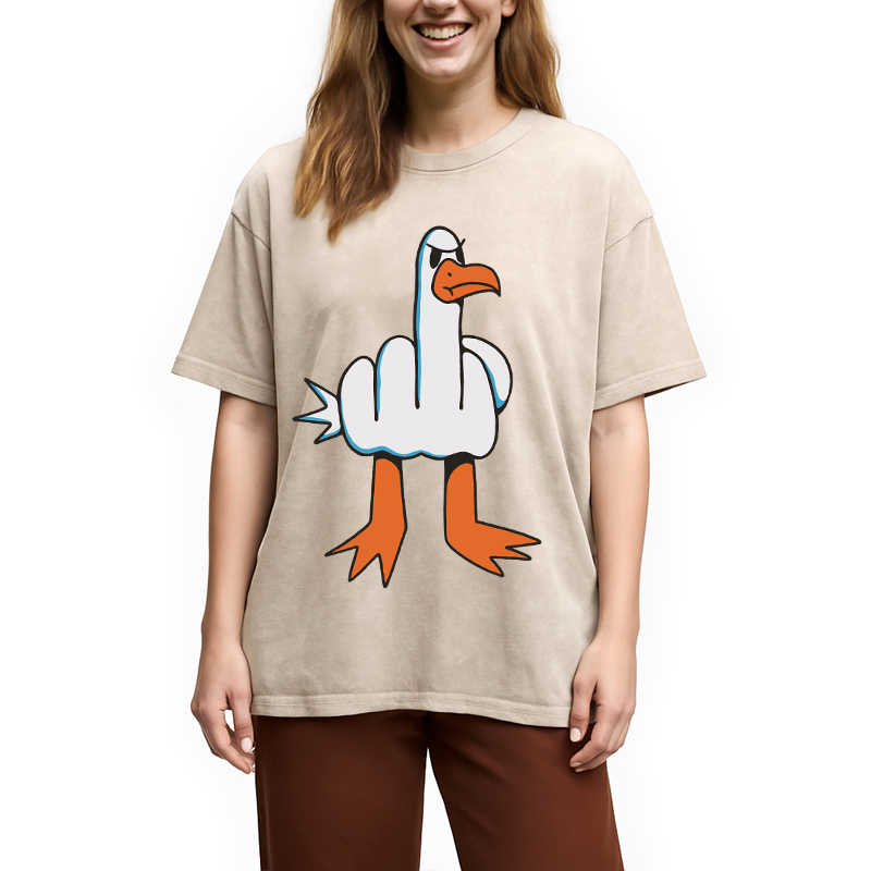 Modecanvas Rude Seagull Washed T-Shirt