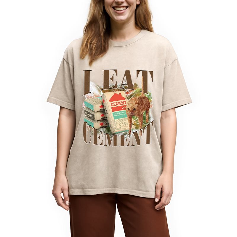 Modecanvas Unhinged I Eat Cement Washed T-Shirt