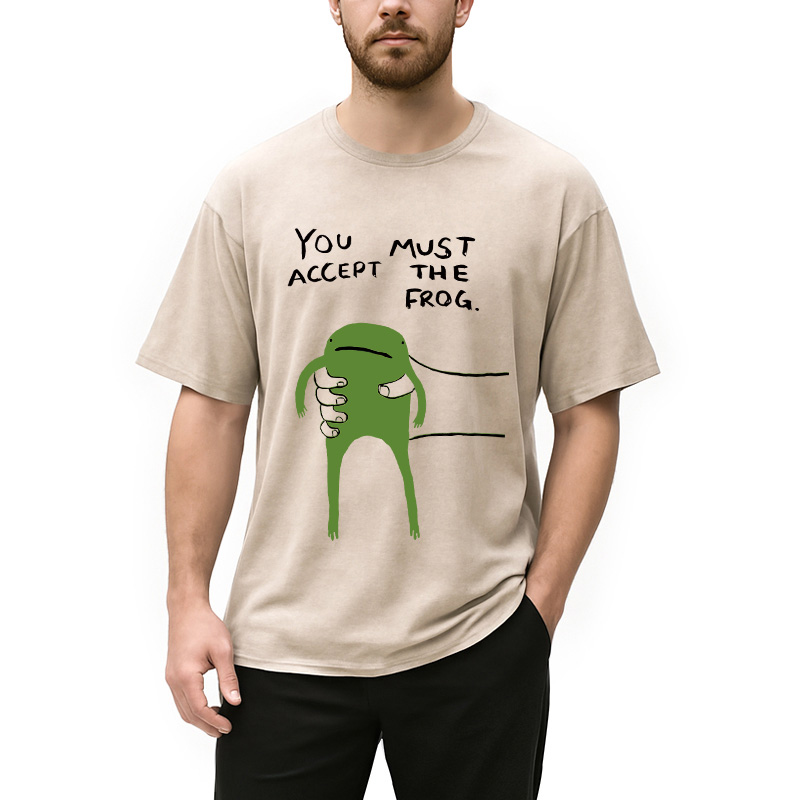 Modecanvas Give You Frog Washed T-Shirt