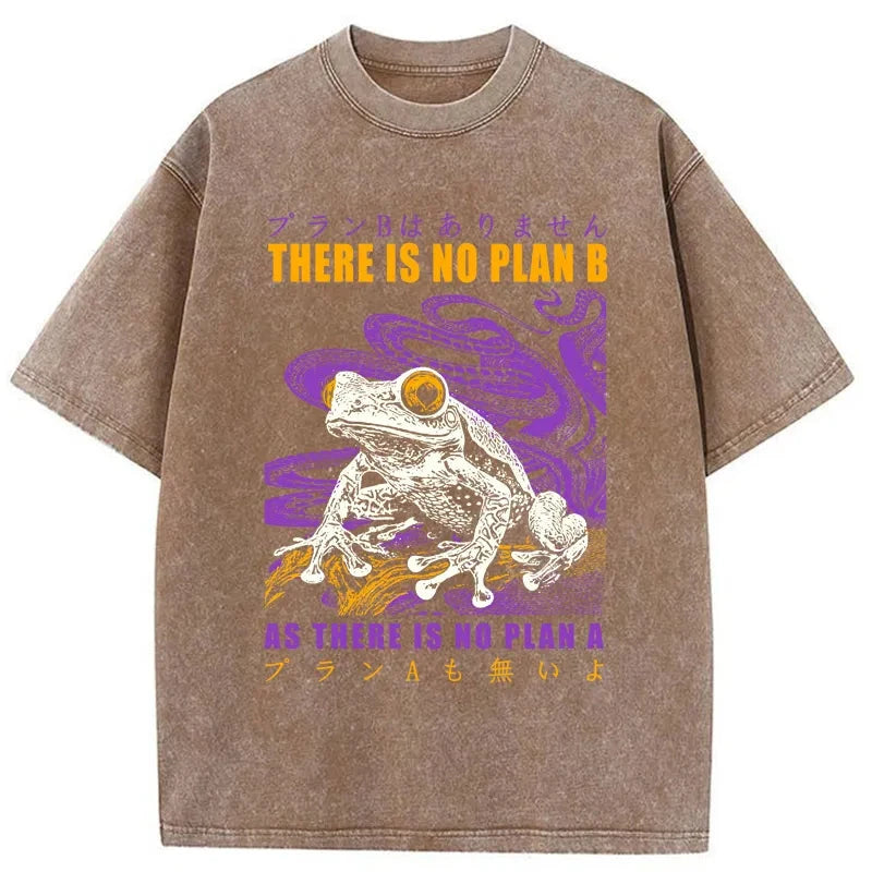 Modecanvas Thers Is No Plan B Frog Washed T-Shirt
