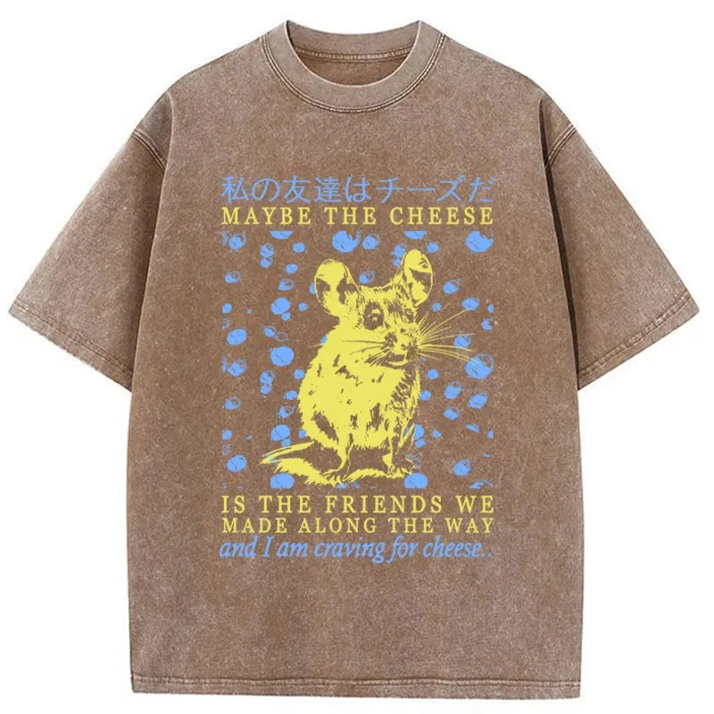 Modecanvas My Friend Is Cheese Washed T-Shirt