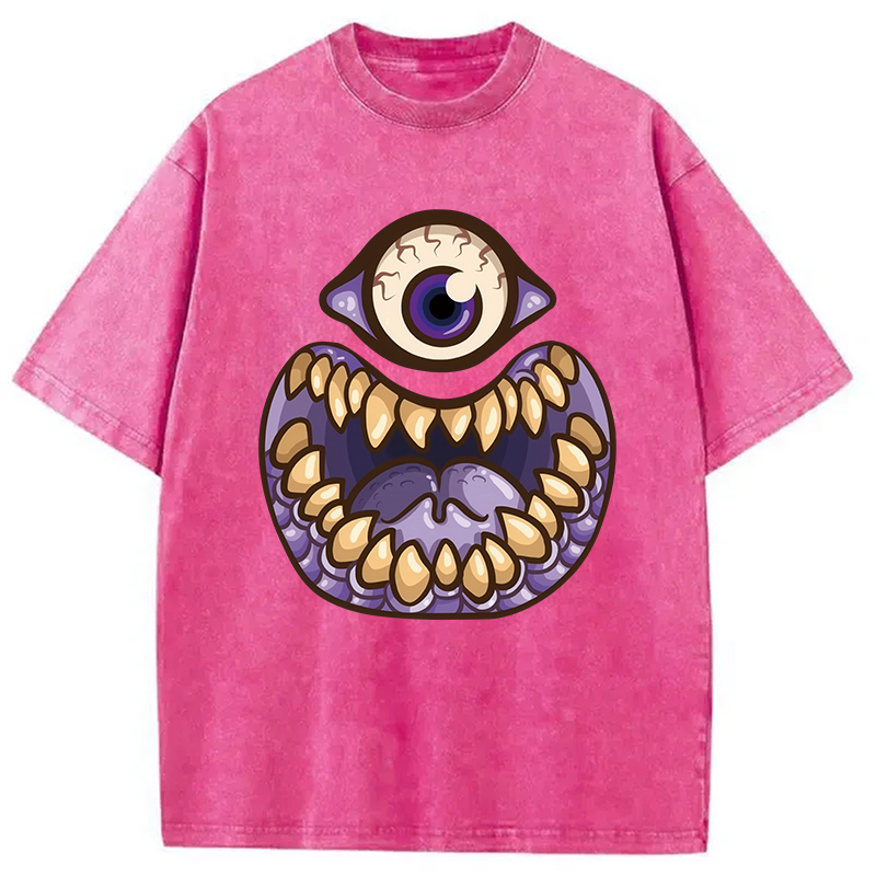 Modecanvas One-Eyed People Eater Washed T-Shirt
