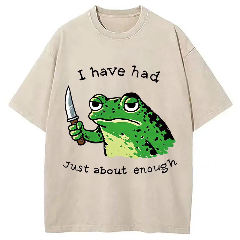 Modecanvas Impatient Frog DTG Printing Washed T-Shirt