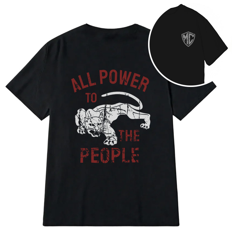 Modecanvas Defense All Power to The People DTG Printing Back Classic T-Shirt