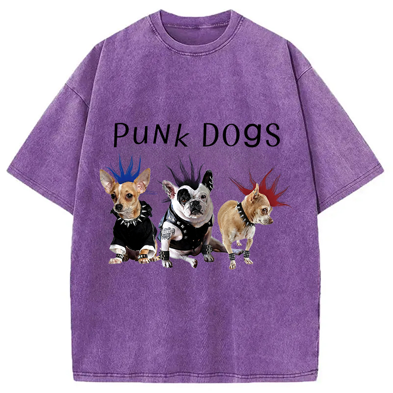 Modecanvas Punk Dogs DTG Printing Washed T-Shirt