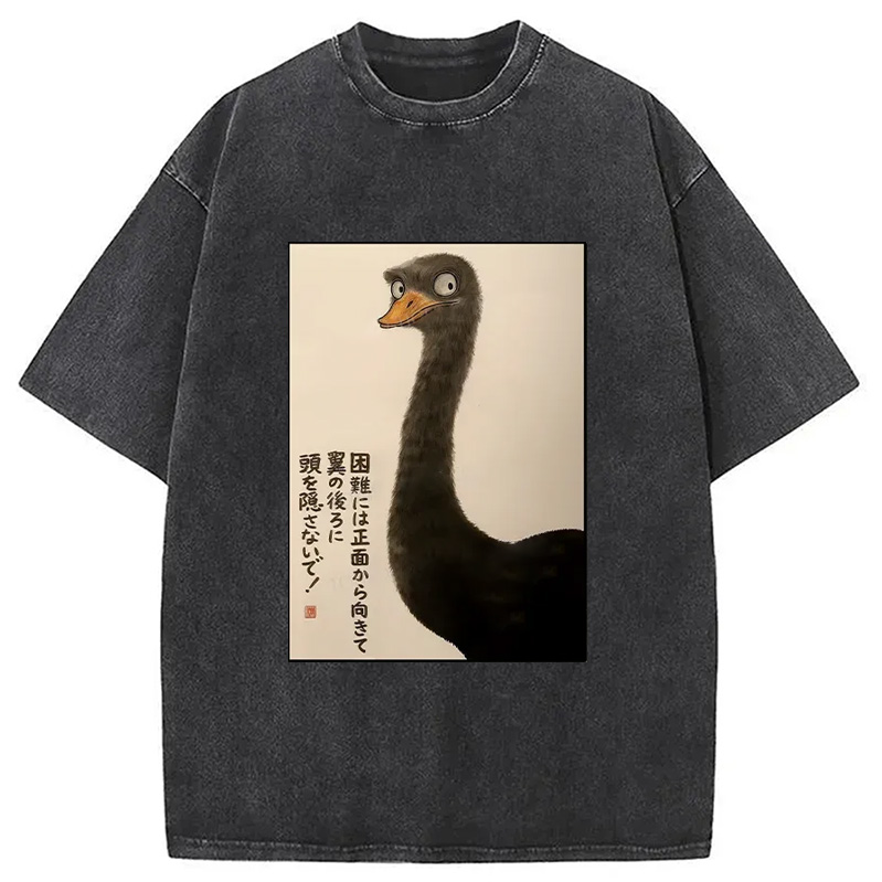 Modecanvas Avoid Difficulties Funny Washed T-Shirt