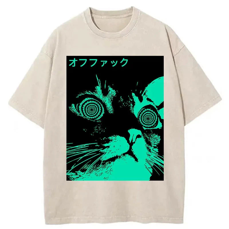 Modecanvas Cool Cat Japanese Washed T-Shirt