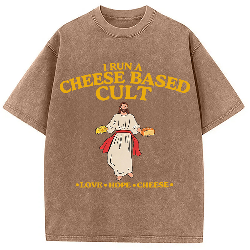 Modecanvas Cheese Cult DTG Printing Washed T-Shirt
