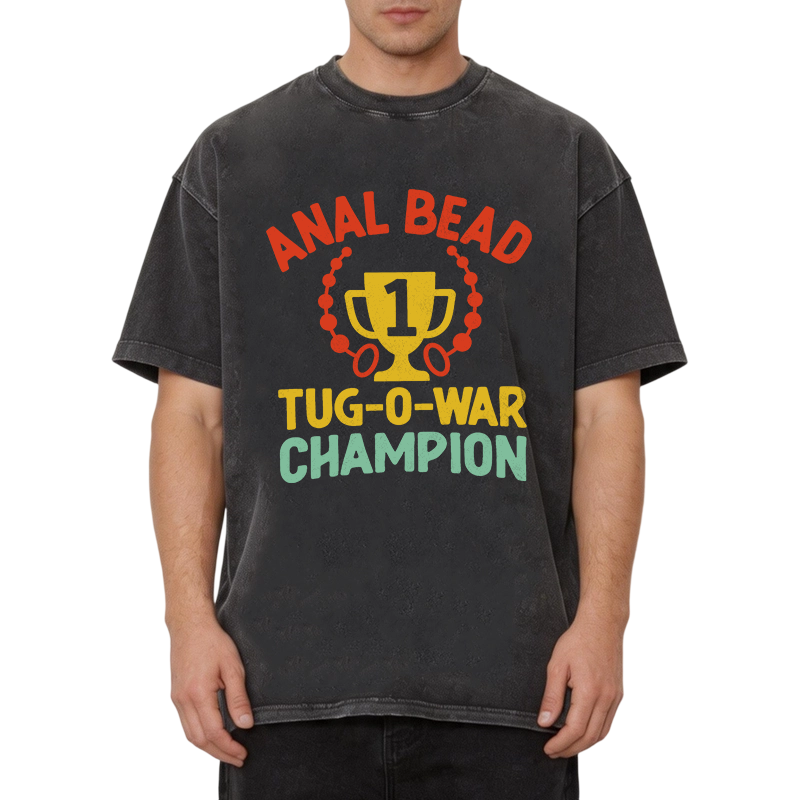Modecanvas Anal Bead Funny Humorous DTG Printing Washed T-Shirt
