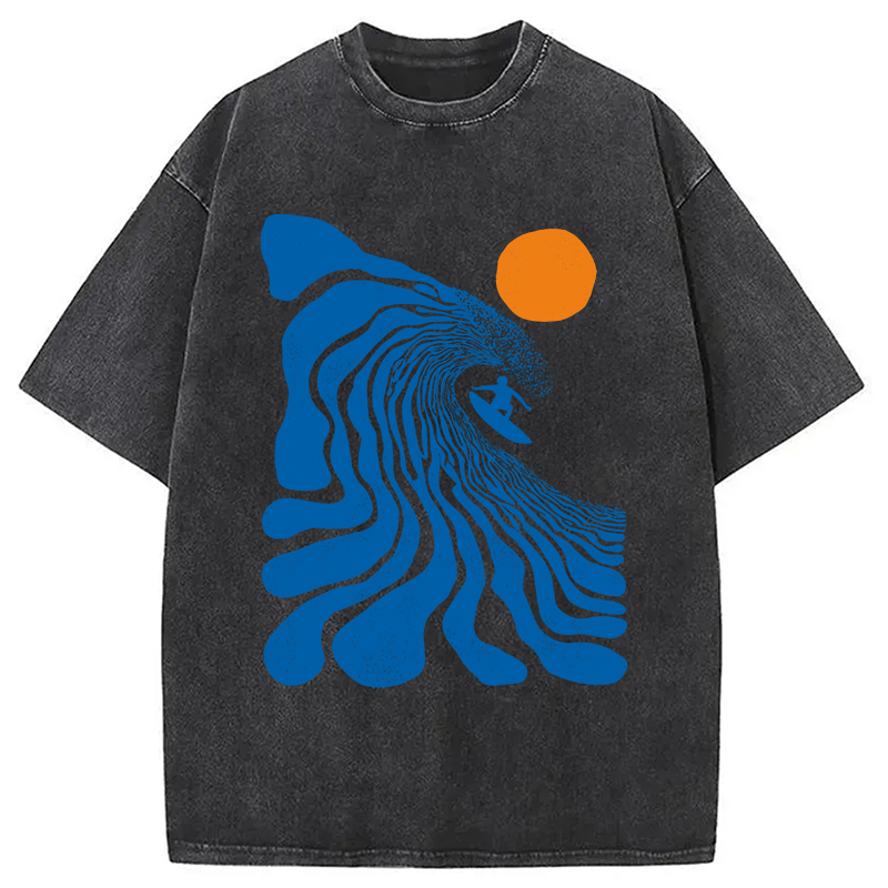 Modecanvas Surfing Time DTG Printing Washed T-Shirt