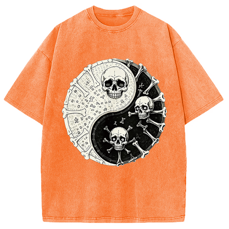 Modecanvas Duality Of The Grave DTG Printing Washed T-Shirt