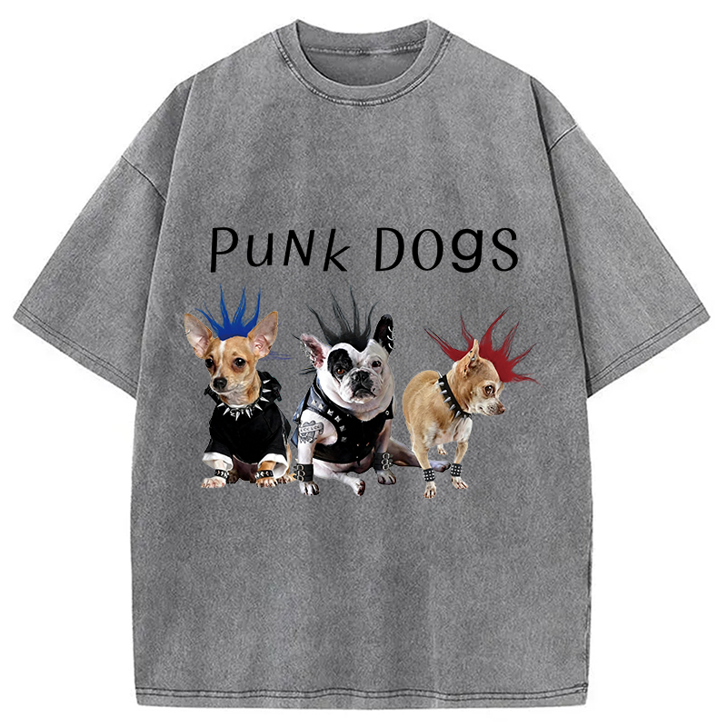 Modecanvas Punk Dogs DTG Printing Washed T-Shirt