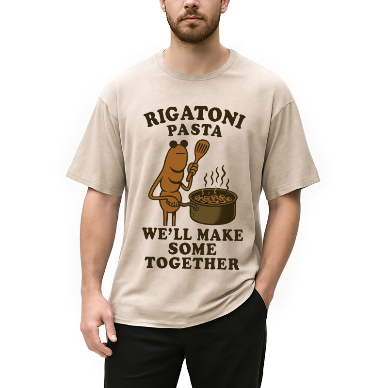 Modecanvas Rigatoni Pasta We ll Make Some Together Washed T-Shirt