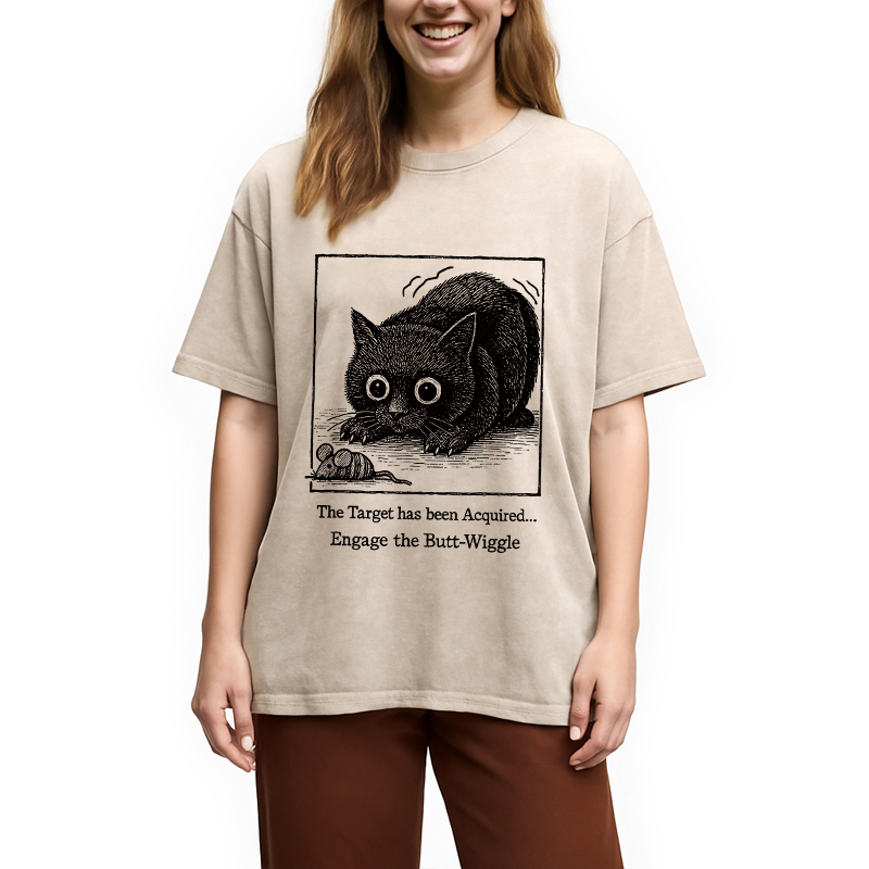 Modecanvas Swinging Cat Washed T-Shirt