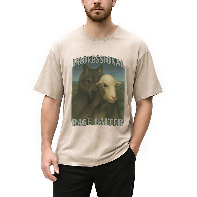 Modecanvas Professional Rage Baiter Funny Washed T-Shirt