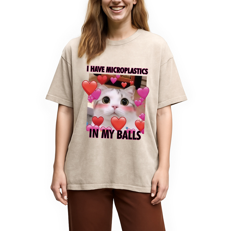 Modecanvas  I Have Microplastics in my Balls Vintage Washed T-Shirt