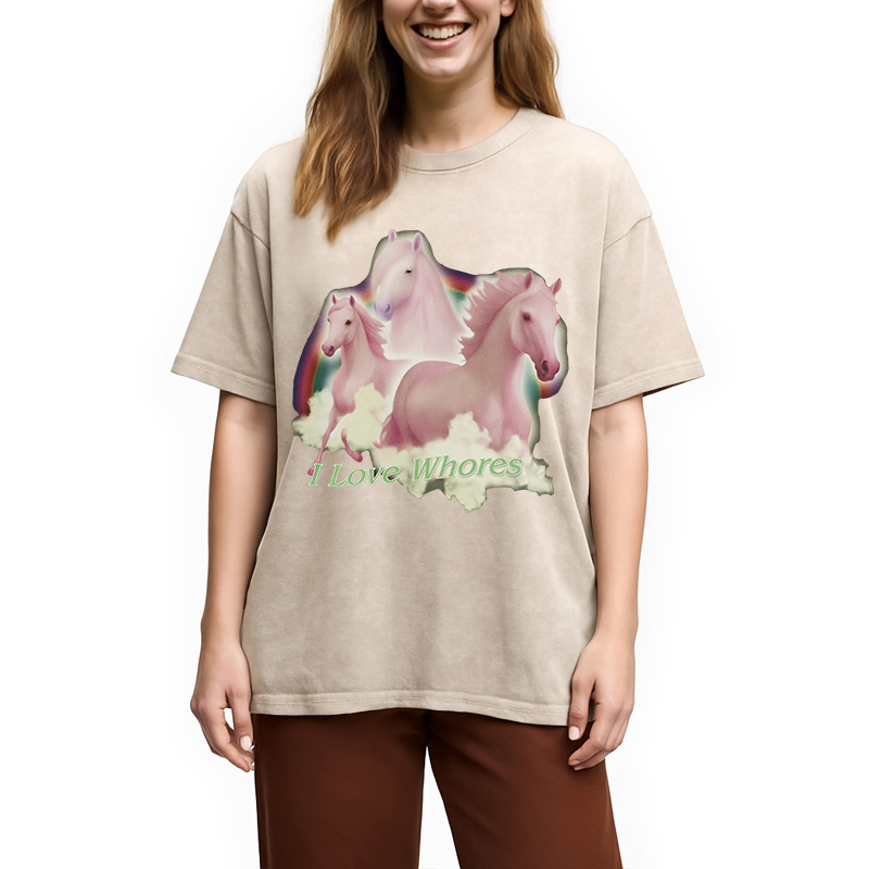 Modecanvas I Love Whores Washed T-Shirt