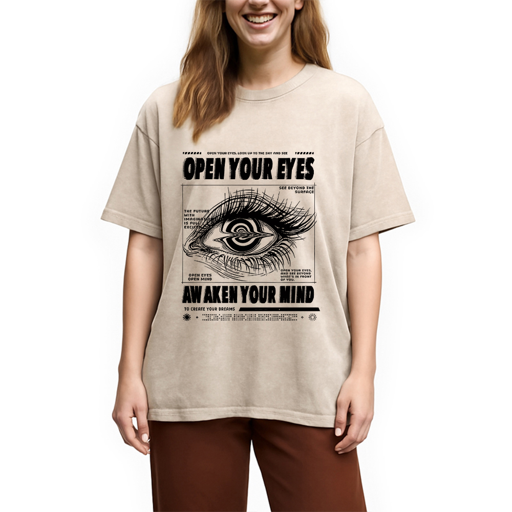 Modecanvas Open Eyes Washed T-Shirt