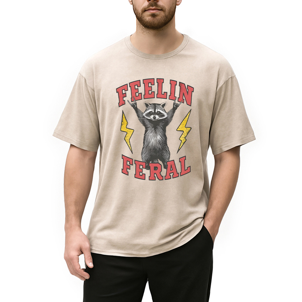 Modecanvas Feelin Feral Washed T-Shirt