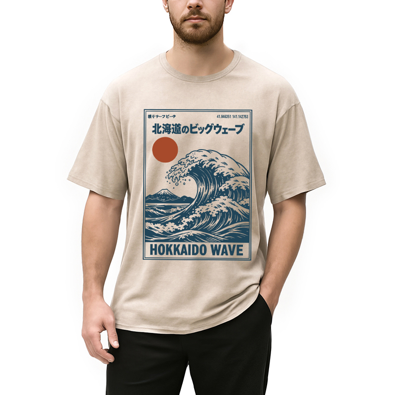 Modecanvas Retro Wave Typesetting Washed T-Shirt