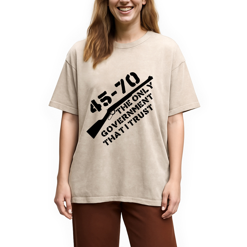 Modecanvas 45-70 The Only Government I Trust DTG Printing Washed T-Shirt