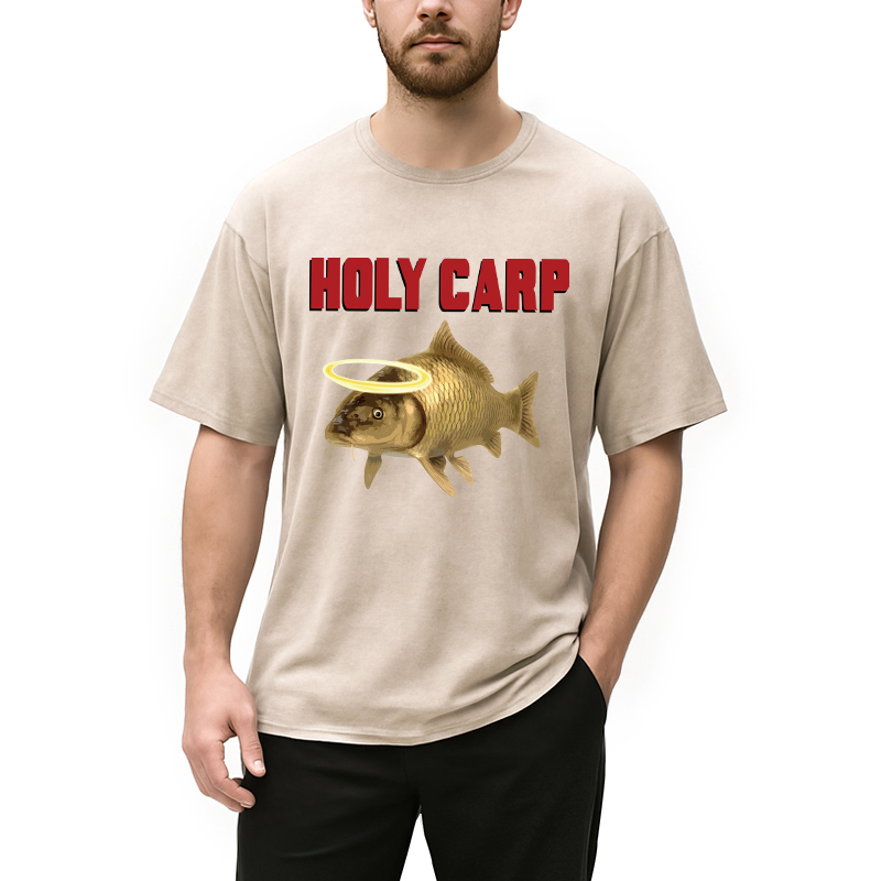 Modecanvas Holy Carp DTG Printing Washed T-Shirt