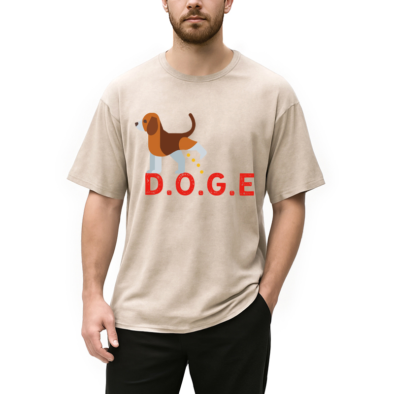 Modecanvas Anti DOGE DTG Printing Washed T-Shirt